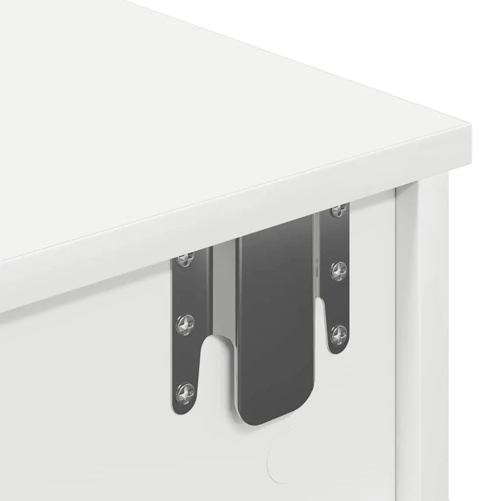Wall Shelf with Drawers White 100x37.5x19 cm Storage Cabinet Engineered Wood