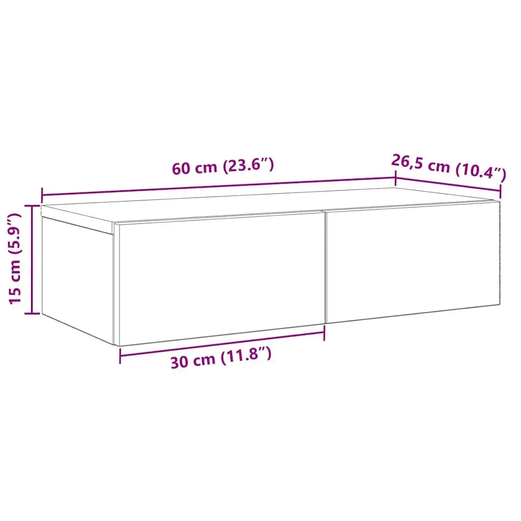 Wall Shelf White Floating Storage Cabinet with Drawers