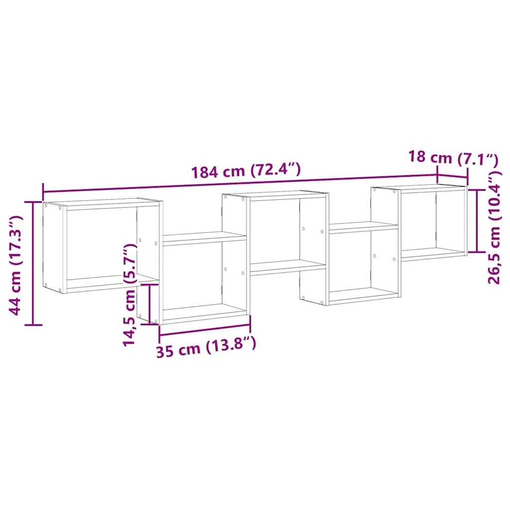 Wall Cube Shelf White 5 Compartments Floating Storage Organizer Home Decor