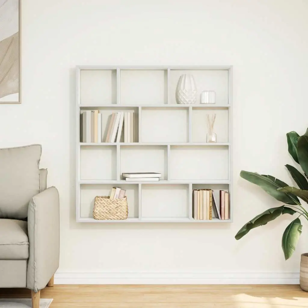 Wall Cube Shelf White 12 Compartments Floating Storage Organiser Display Unit