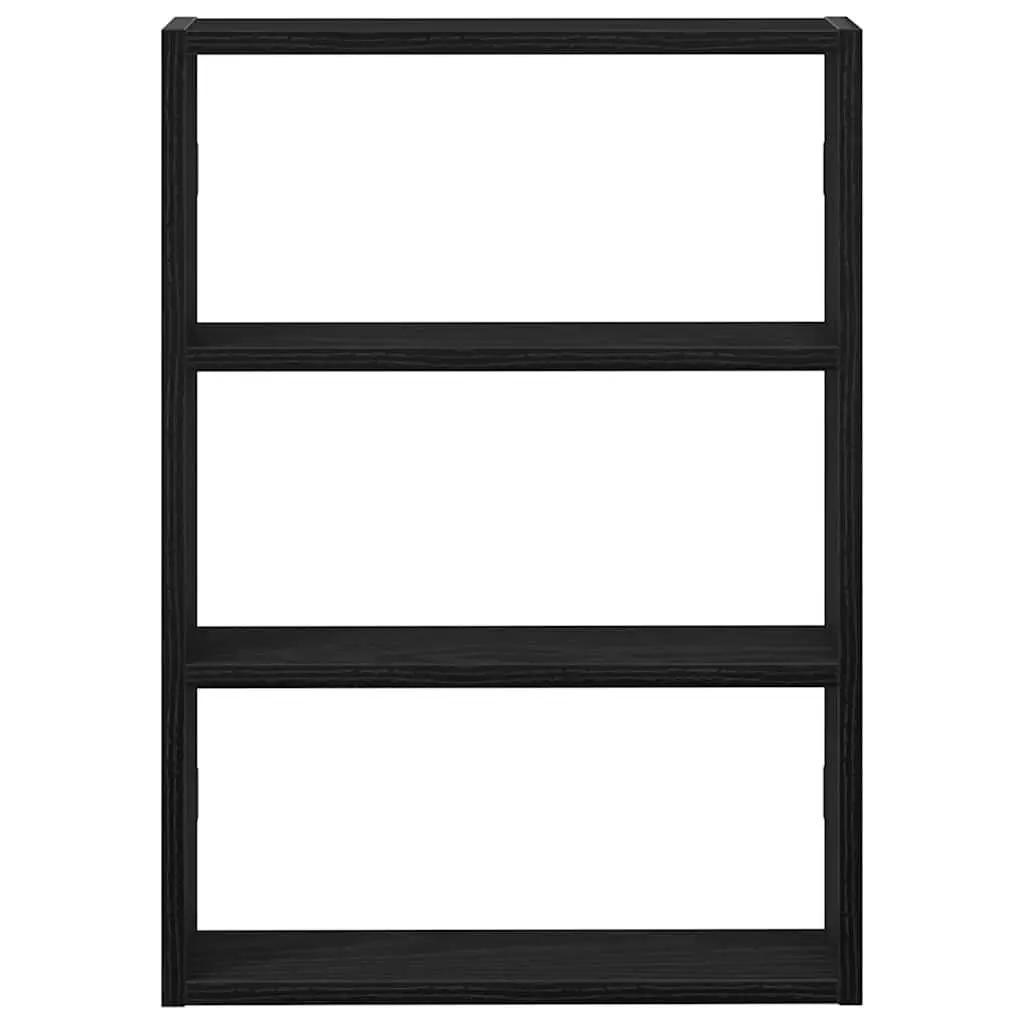 Wall Shelf Black 43x9x60 cm Floating Storage Organiser Engineered Wood