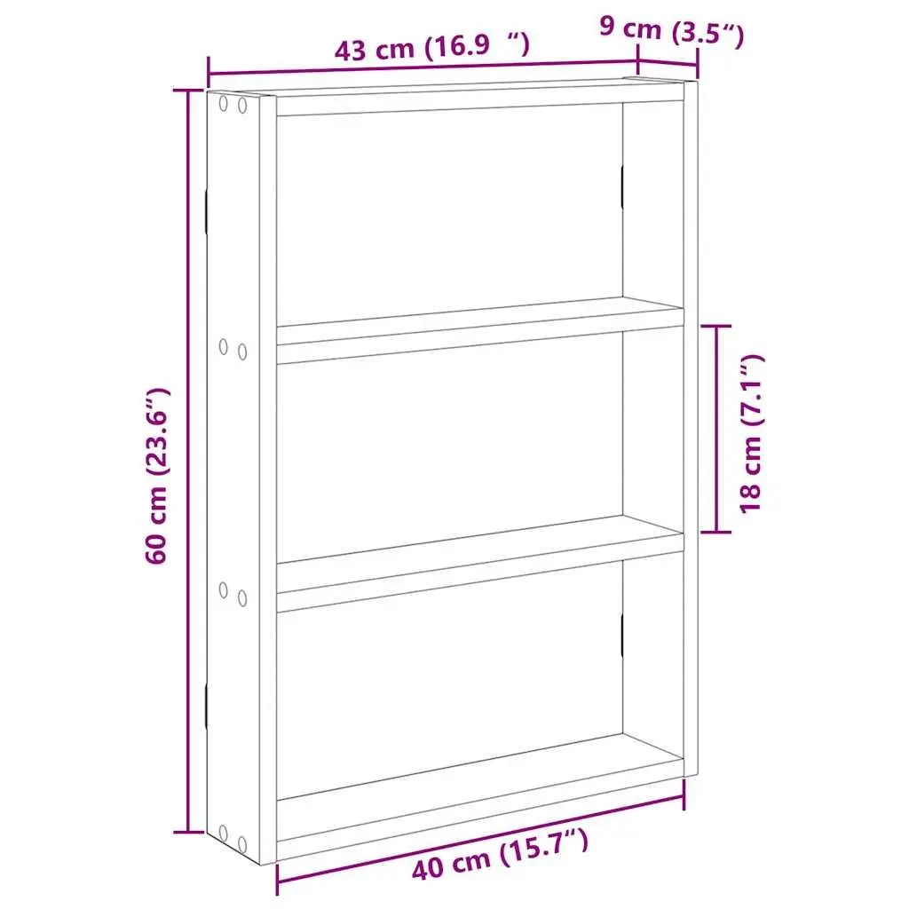 Wall Shelf Brown Sonoma Oak Floating Engineered Wood Storage Organizer