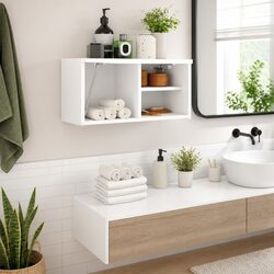 Compact White Wall Cabinet 60x25x30 cm for Your Bathroom