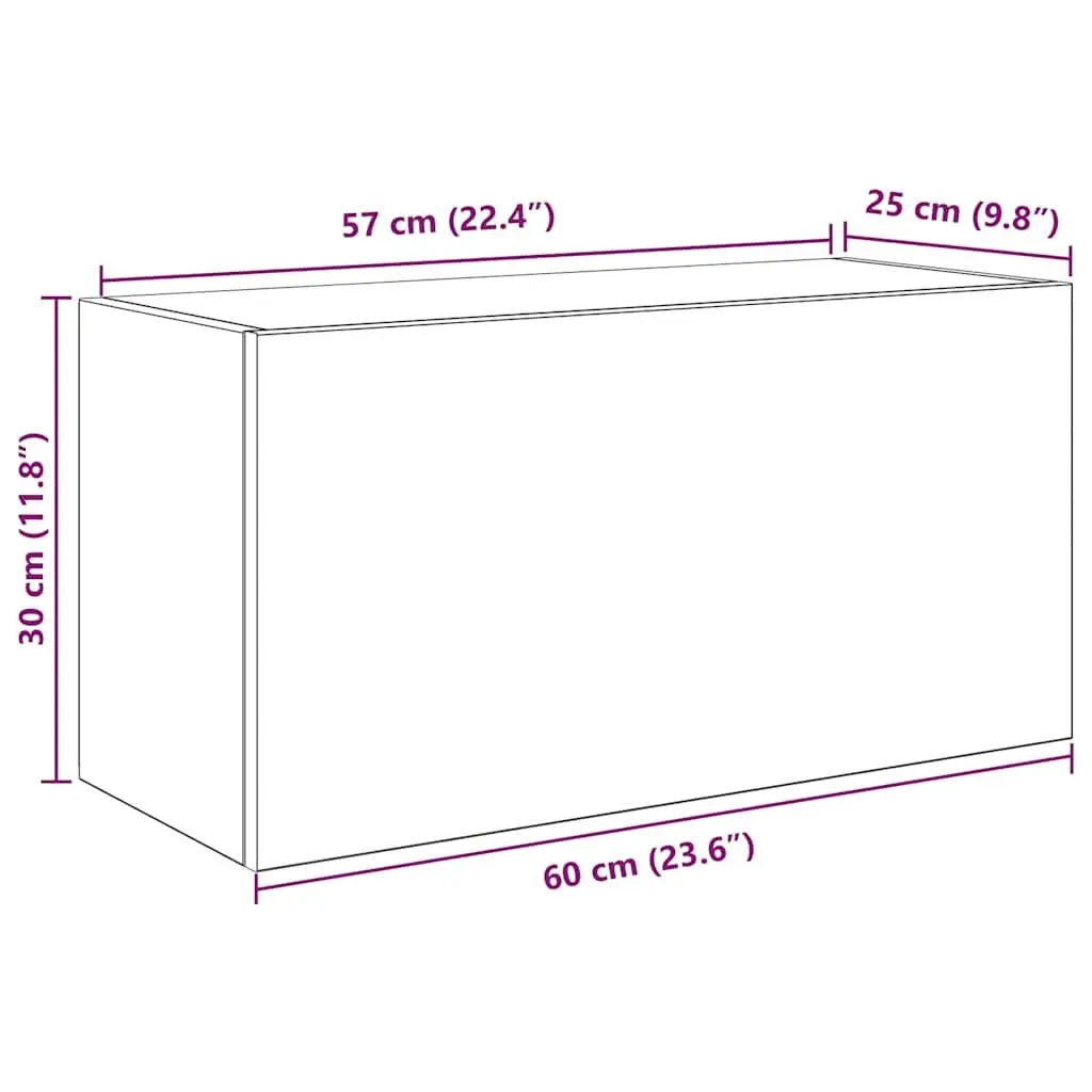 Bathroom Wall Cabinet White 60x25x30 cm Storage Unit Vanity Organiser