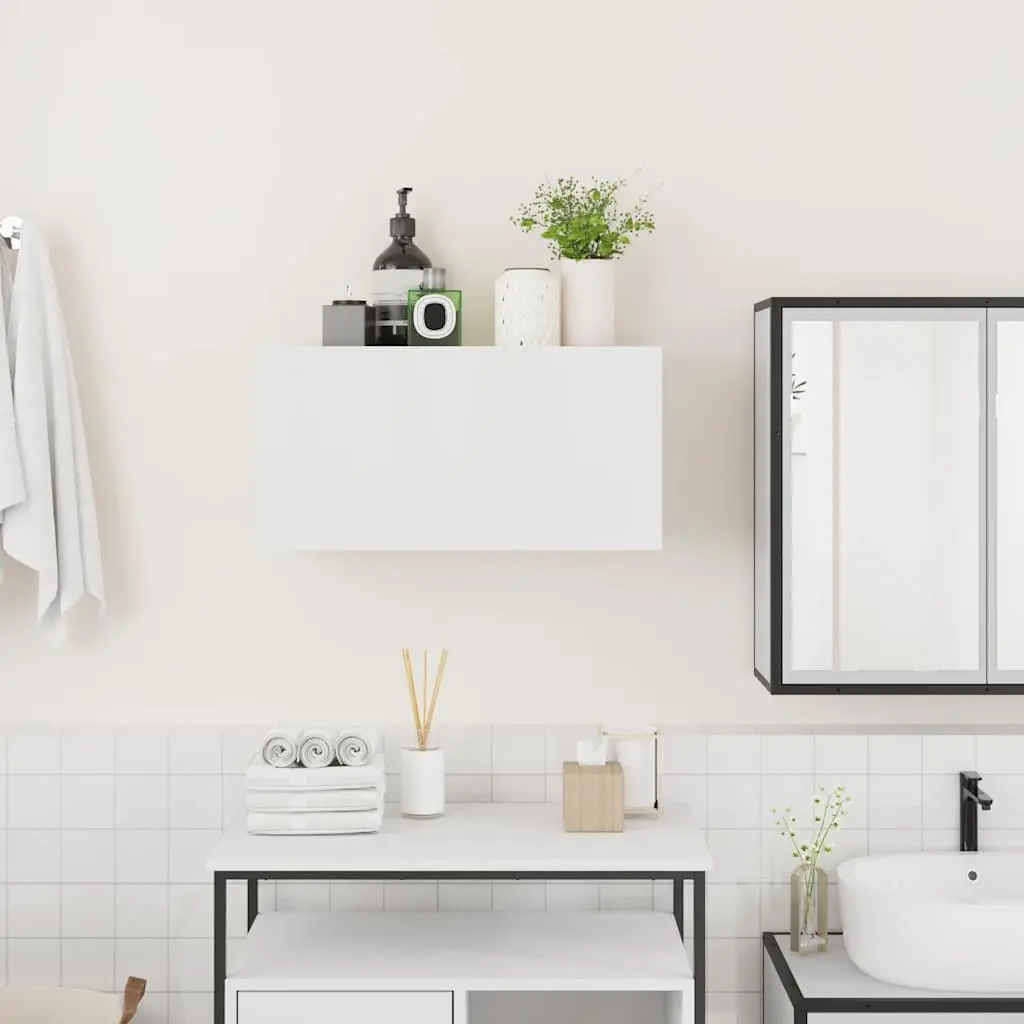 Bathroom Wall Cabinet White 60x25x30 cm Storage Unit Vanity Organiser