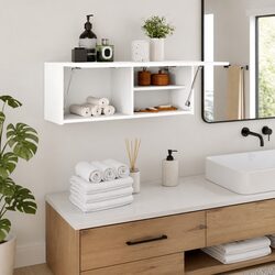 Bathroom Wall Cabinet White Engineered Wood Storage Vanity Unit 80x25x30cm