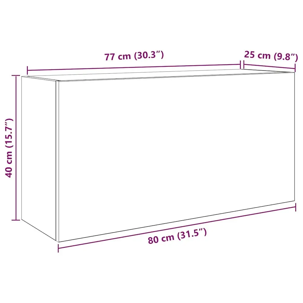 White Bathroom Wall Cabinet with Ample Storage 80x25x40 cm