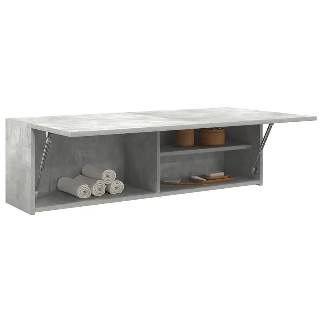 Grey Bathroom Wall Cabinet 100x25x30 cm