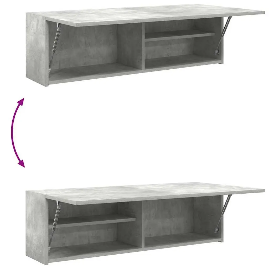 Grey Bathroom Wall Cabinet 100x25x30 cm