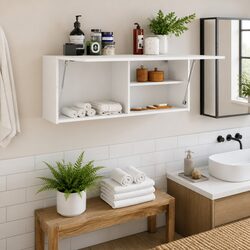 Bathroom Wall Cabinet White Engineered Wood Storage Vanity Unit 100x25x40cm