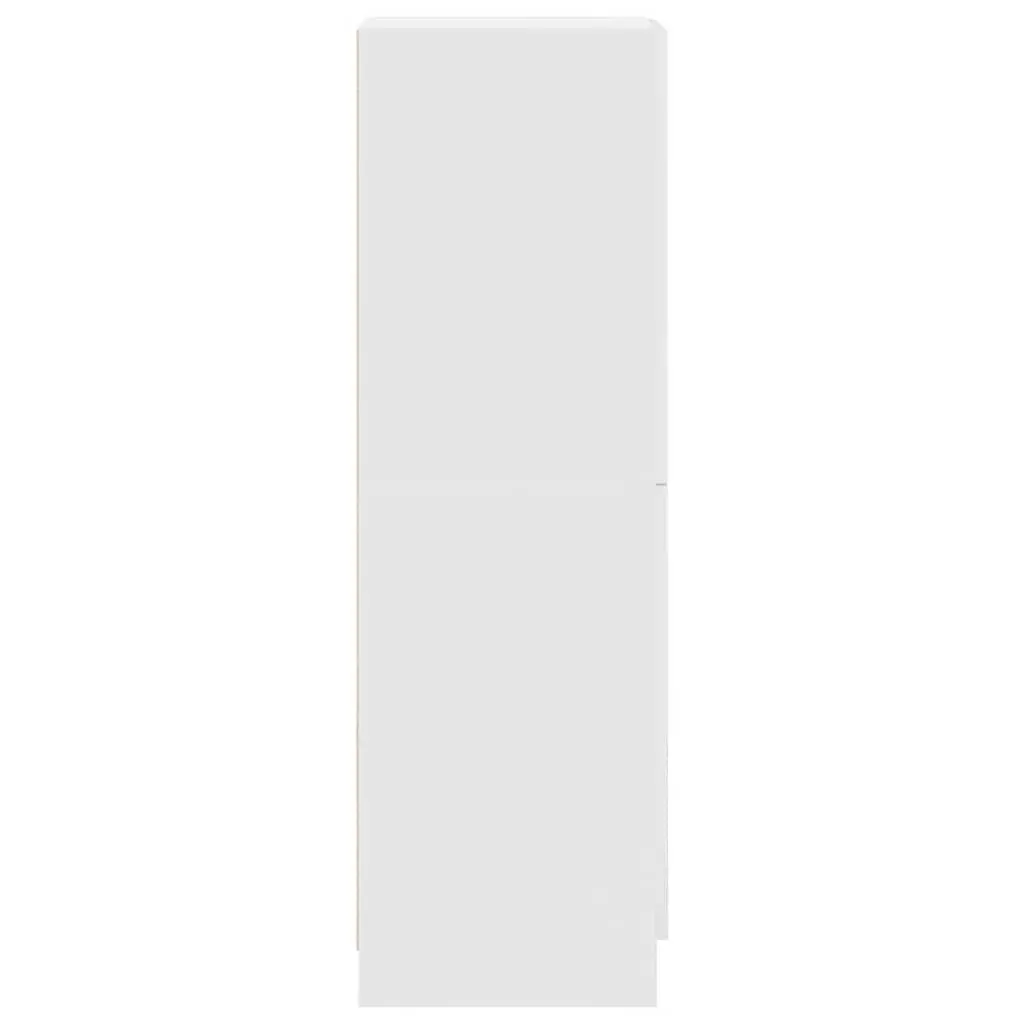 Kitchen Storage Cabinet White Engineered Wood Unit with Shelves and Doors 38x41.5x131.5cm