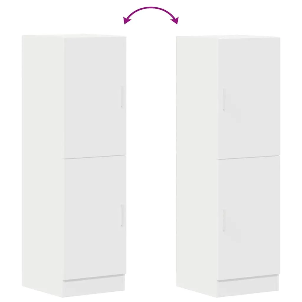 Kitchen Storage Cabinet White Engineered Wood Unit with Shelves and Doors 38x41.5x131.5cm