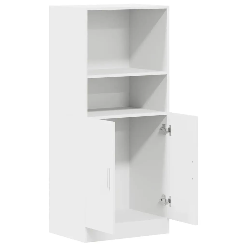 Kitchen Cabinet Storage Unit White Engineered Wood with Doors and Shelves 57x41.5x131.5cm