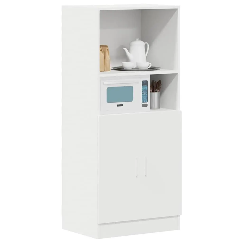 Kitchen Cabinet Storage Unit White Engineered Wood with Doors and Shelves 57x41.5x131.5cm