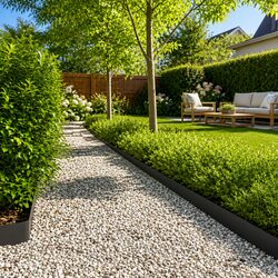 Concise Black Steel Lawn Edging Set – 10 Pieces
