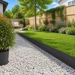 Lawn Edging, 20 pcs Black Steel – Strong and Flexible