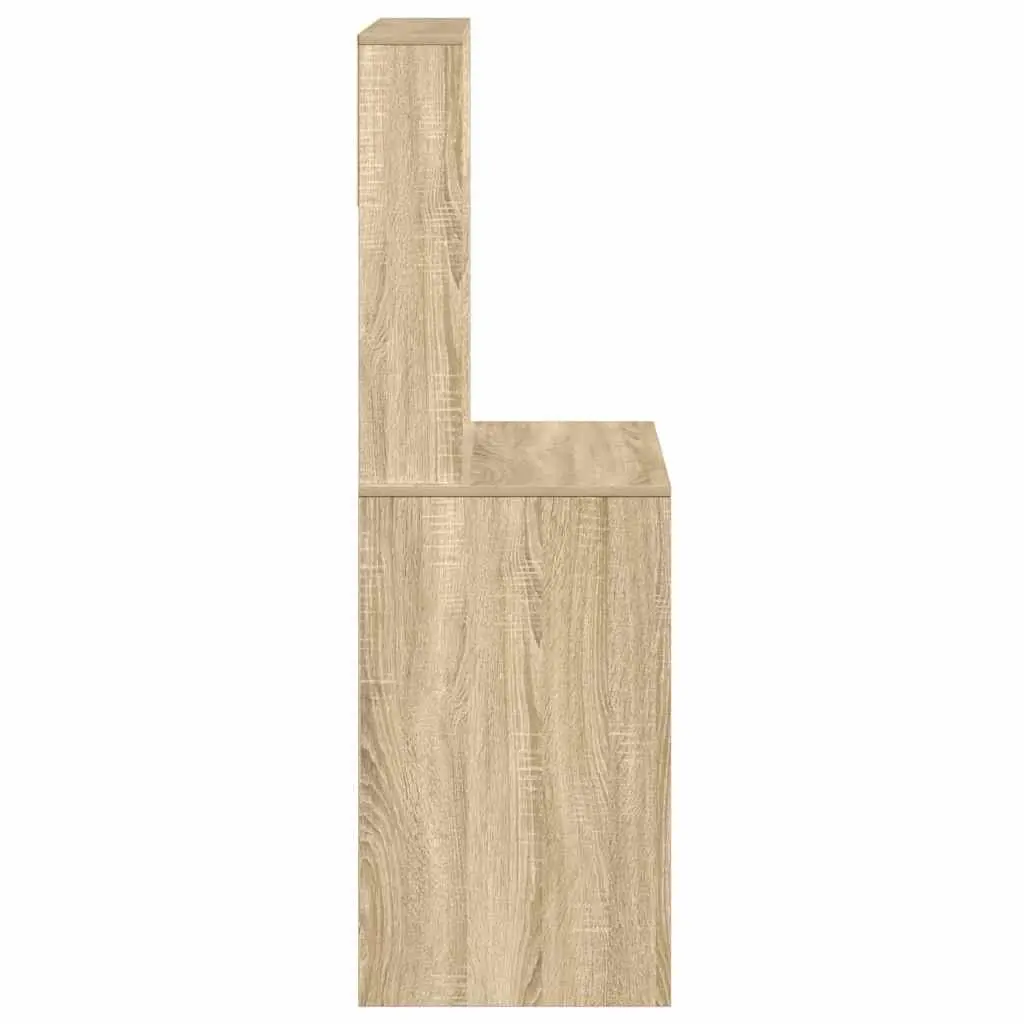 Desk Brown 100x45x140 cm Open Shelves Storage Engineered Wood