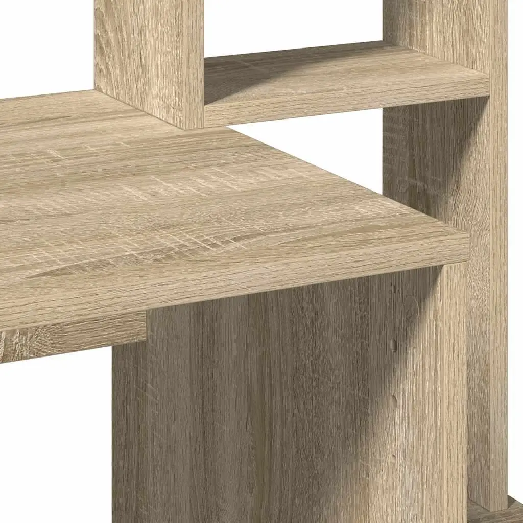 Desk Brown 100x45x140 cm Open Shelves Storage Engineered Wood