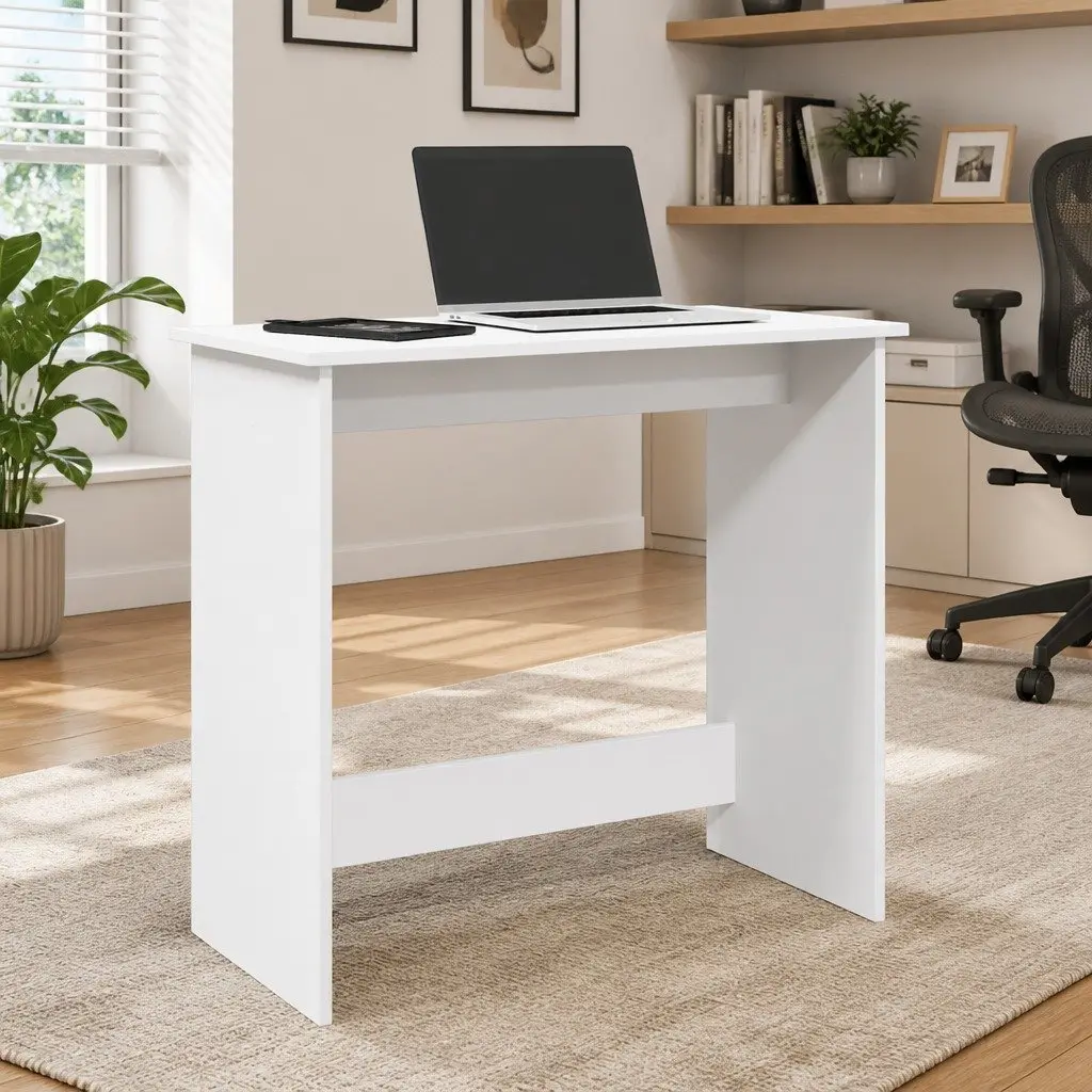 Writing Desk White 80x40x75 cm Engineered Wood Spacious Work Surface