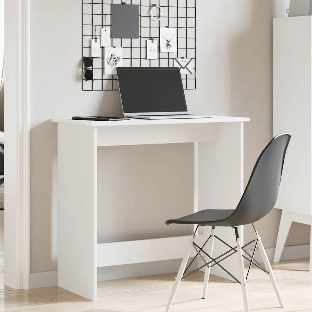 Writing Desk White 80x40x75 cm Engineered Wood Spacious Work Surface