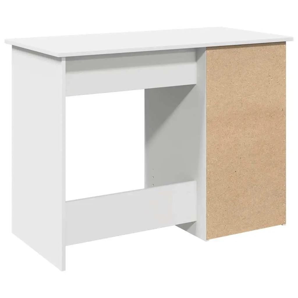 Engineered Wood White Desk 102x50x75cm Spacious Storage Office Study Table