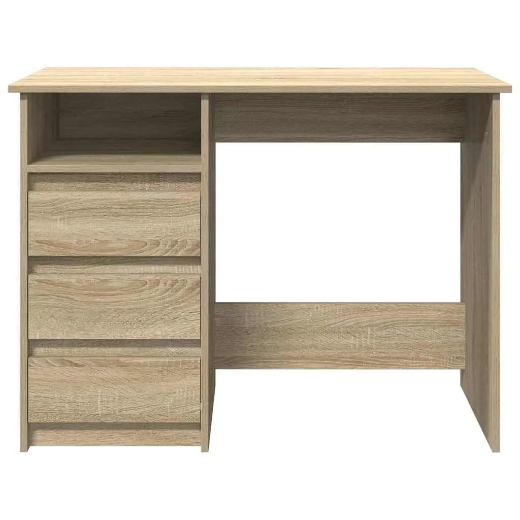 Writing Desk Brown 102L x 50W x 75H cm Spacious Work Surface Engineered Wood