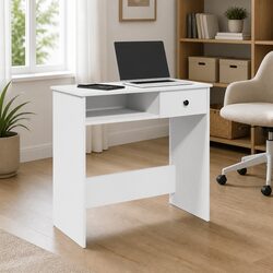 White Writing Desk with Ample Storage