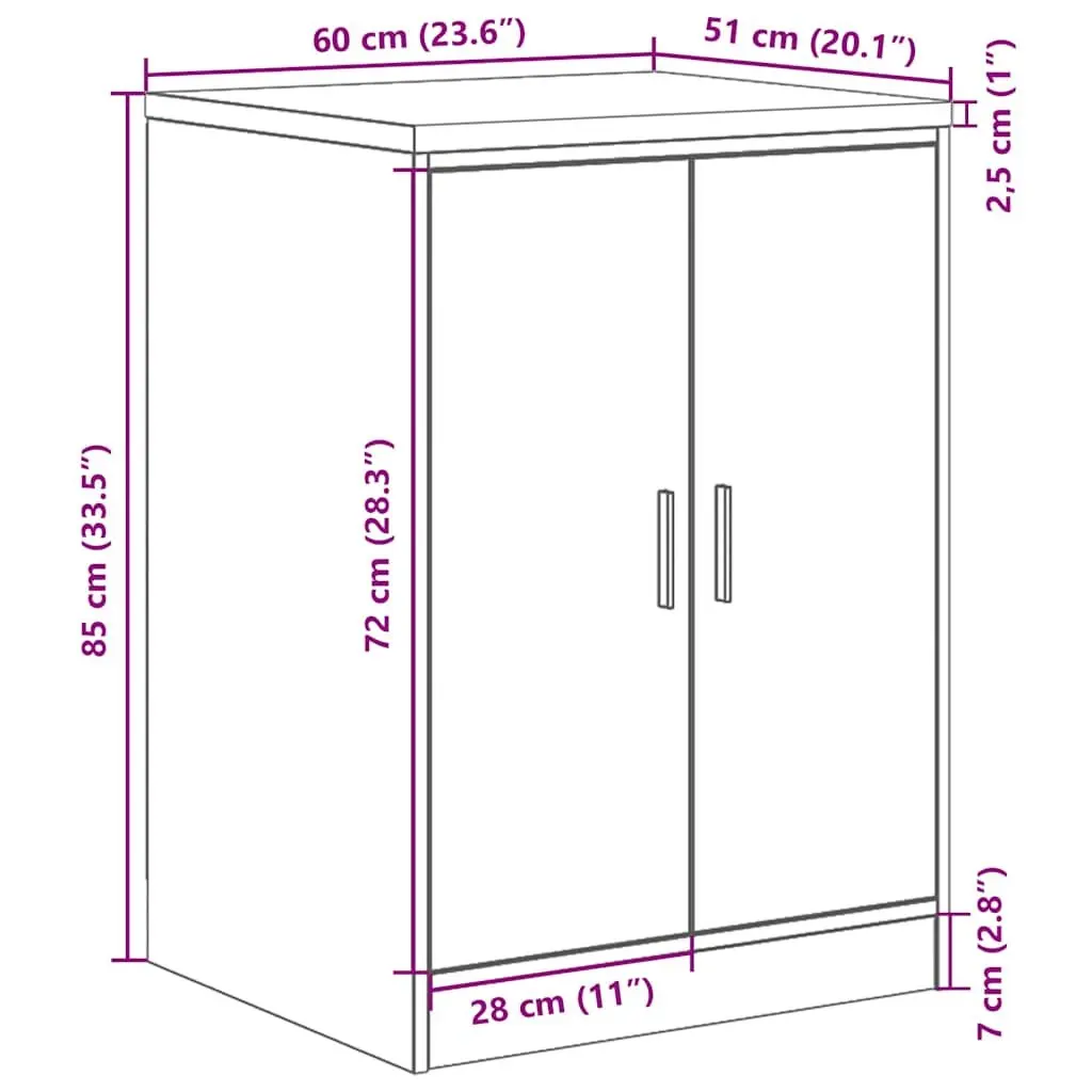 Garage Storage Cabinet Brown 60x51x85cm Solid Wood Pine with 2 Storage Compartments and Wooden Worktop