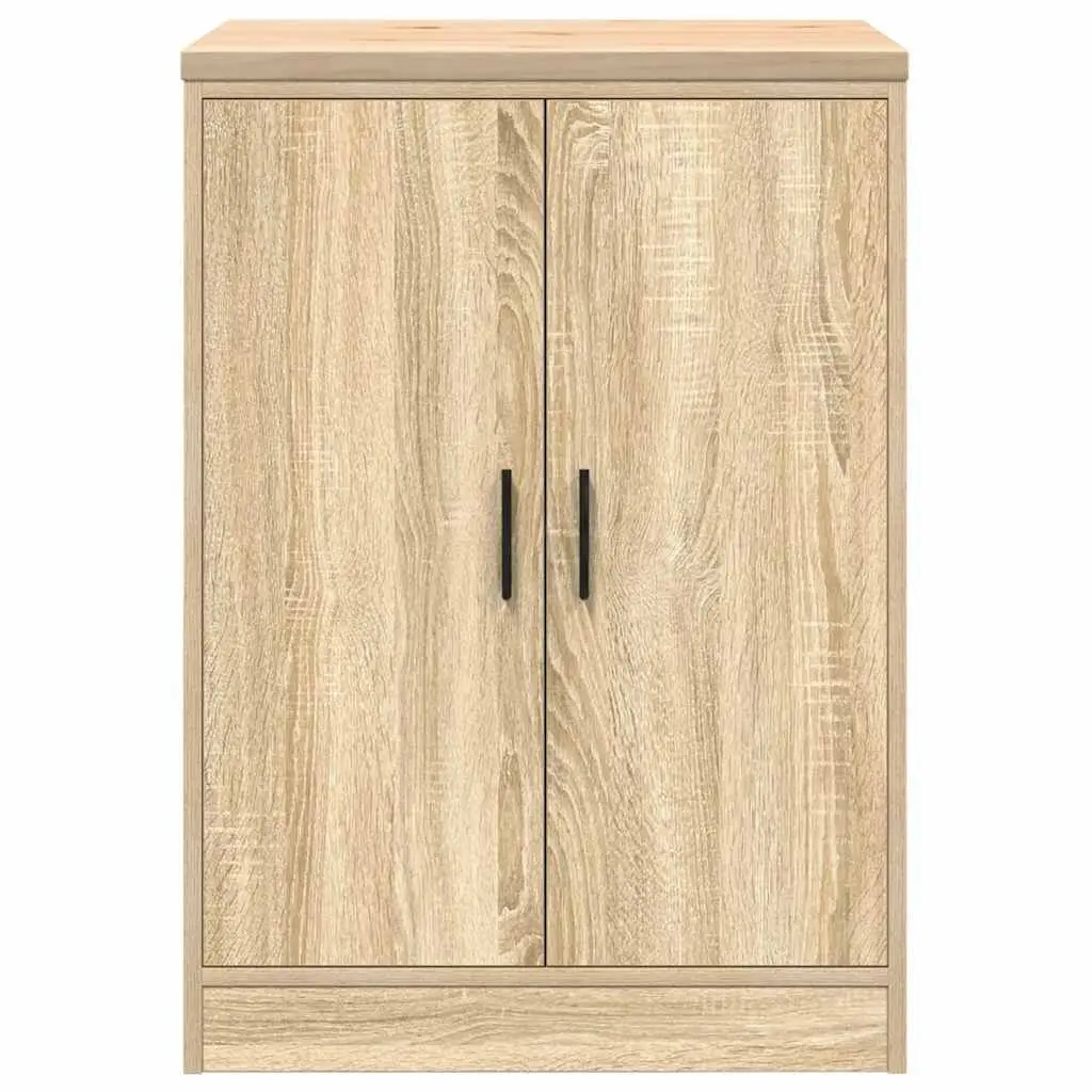 Garage Storage Cabinet Brown 60x51x85cm Solid Wood Pine with 2 Storage Compartments and Wooden Worktop