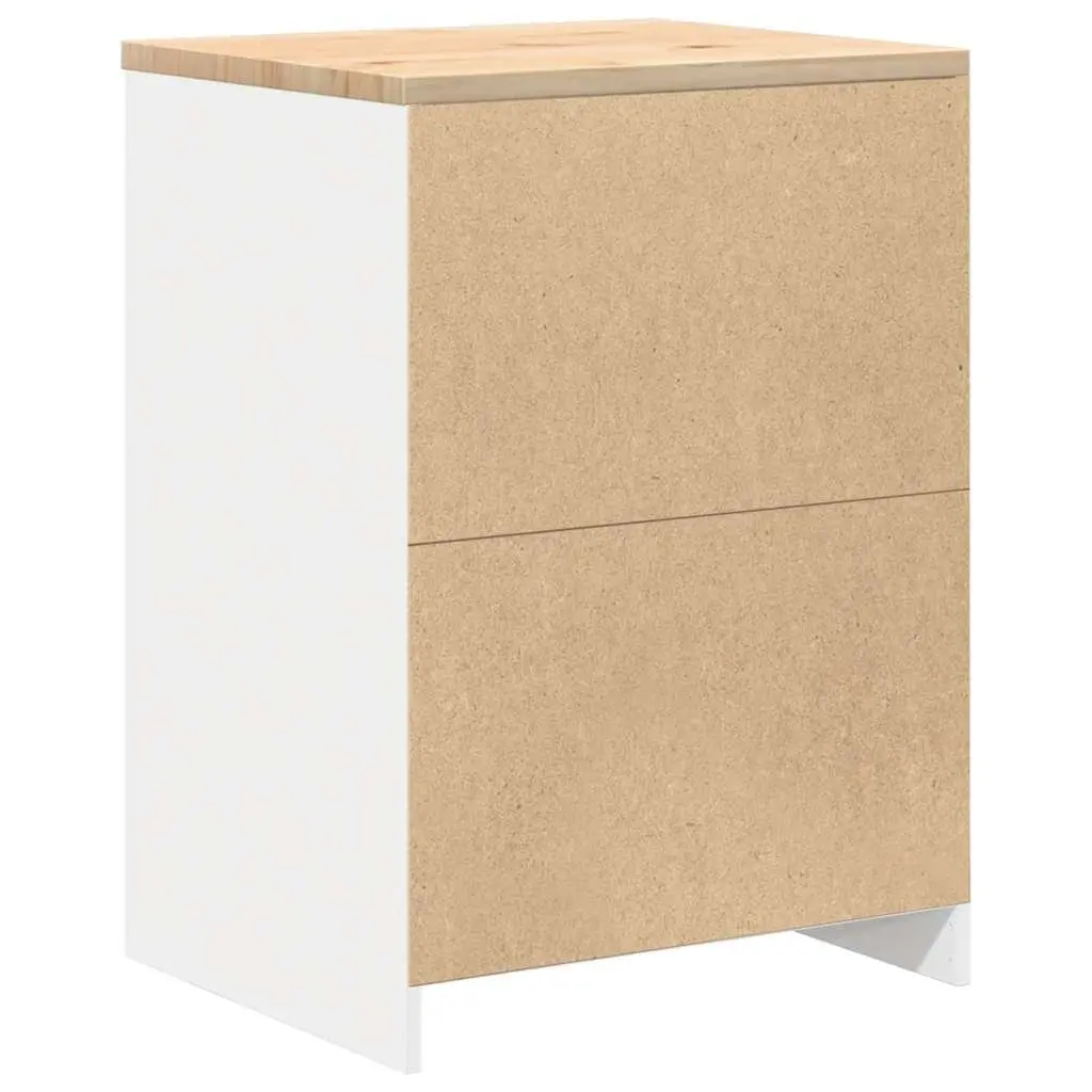 Pine Wood Garage Storage Cabinet White 60x51x85cm Tool Cabinet with 4 Drawers