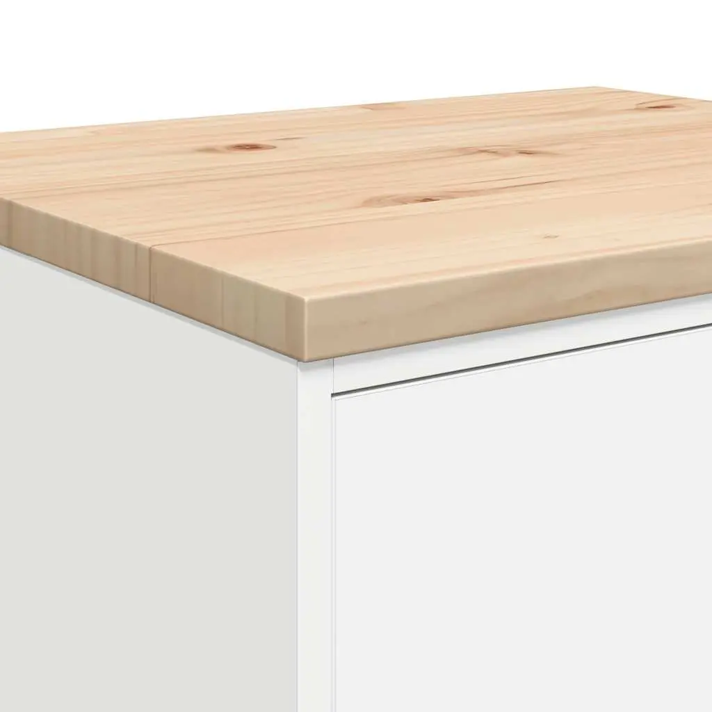 Pine Wood Garage Storage Cabinet White 60x51x85cm Tool Cabinet with 4 Drawers