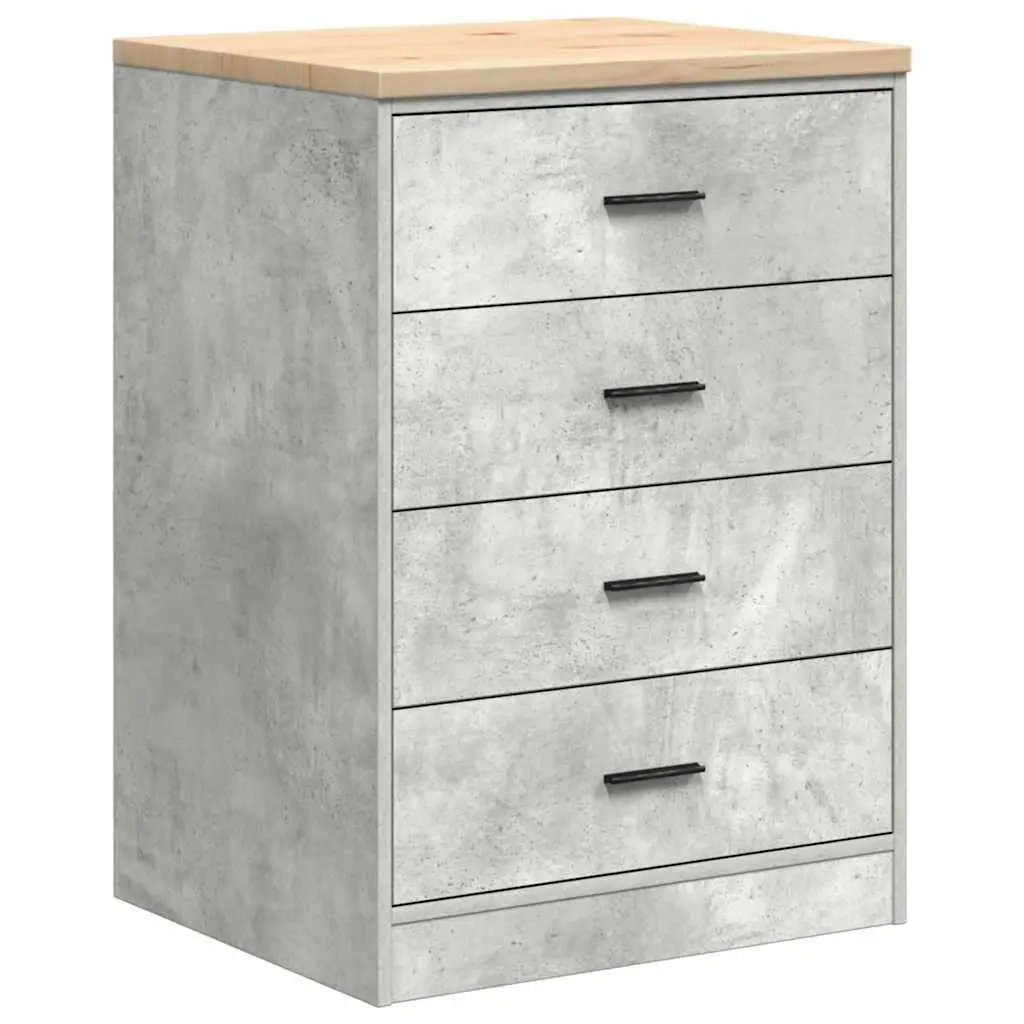 Garage Storage Cabinet Grey 60x51x85cm Solid Wood Four Drawers