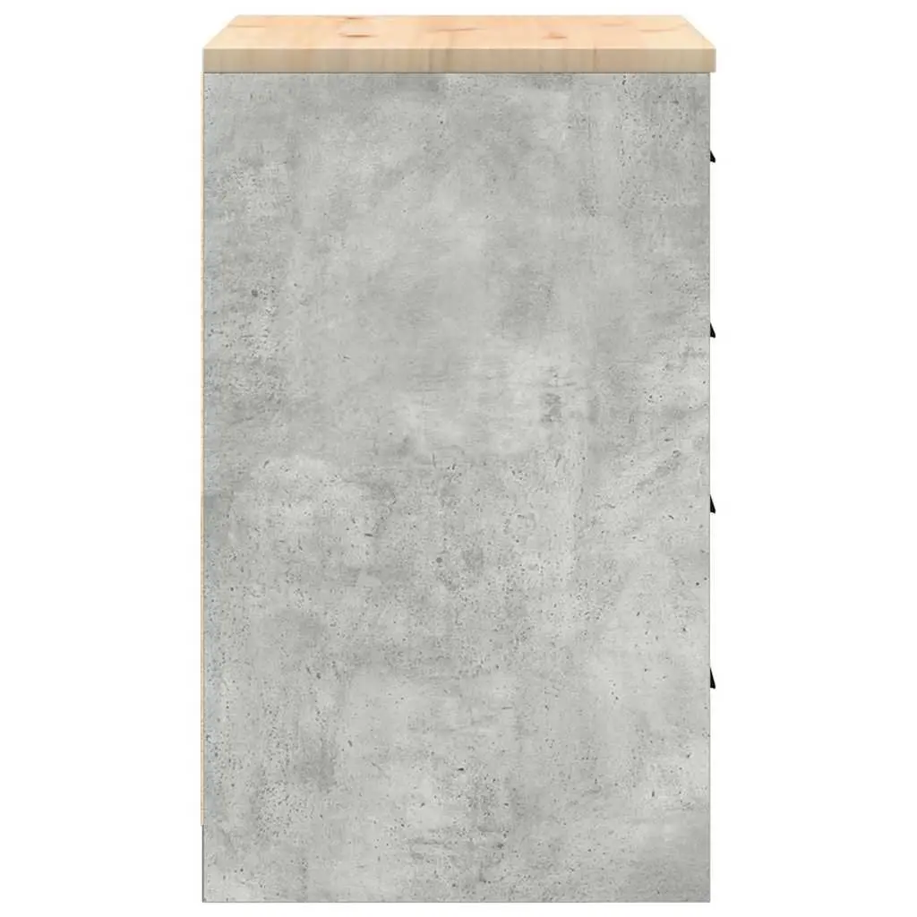 Garage Storage Cabinet Grey 60x51x85cm Solid Wood Four Drawers