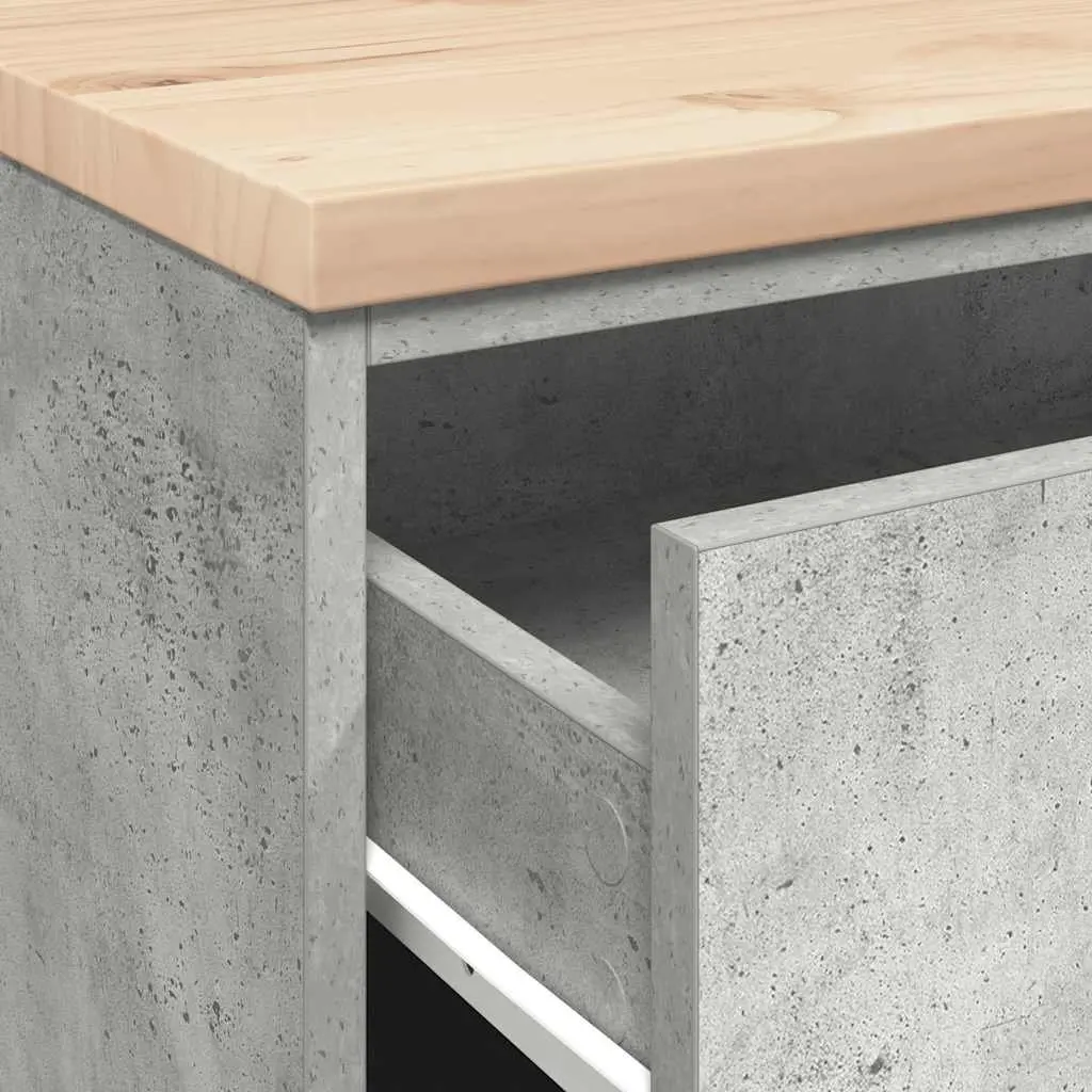 Garage Storage Cabinet Grey 60x51x85cm Solid Wood Four Drawers