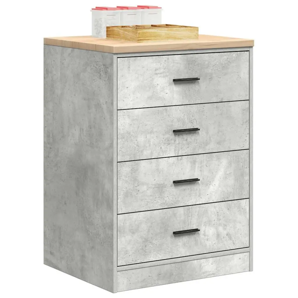Garage Storage Cabinet Grey 60x51x85cm Solid Wood Four Drawers