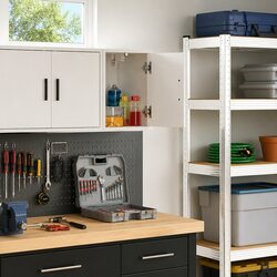 White Wall-Mounted Garage Cabinet