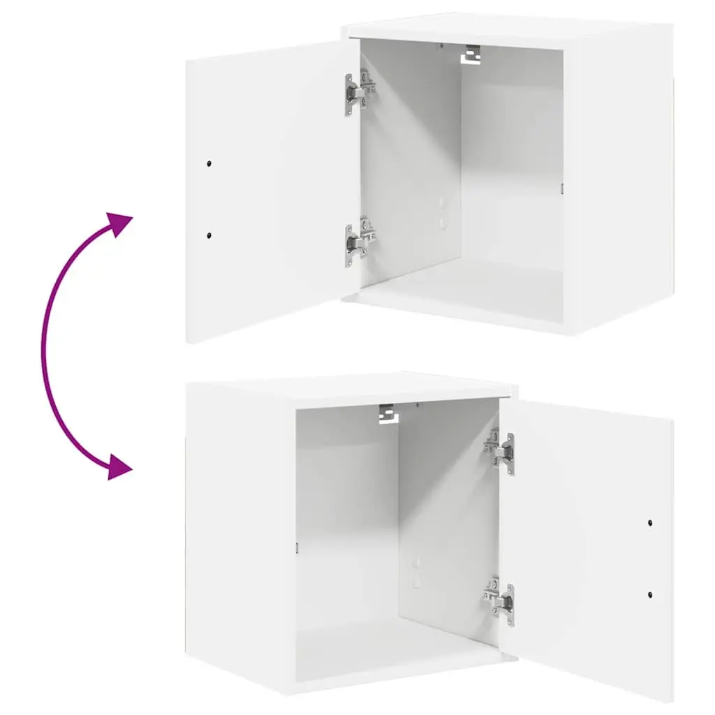 Wall Cabinet White Engineered Wood Wall-mounted Organiser
