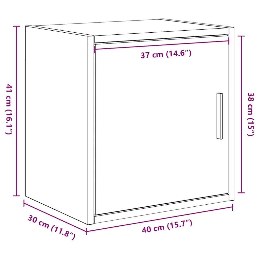Wall Cabinet White Engineered Wood Wall-mounted Organiser