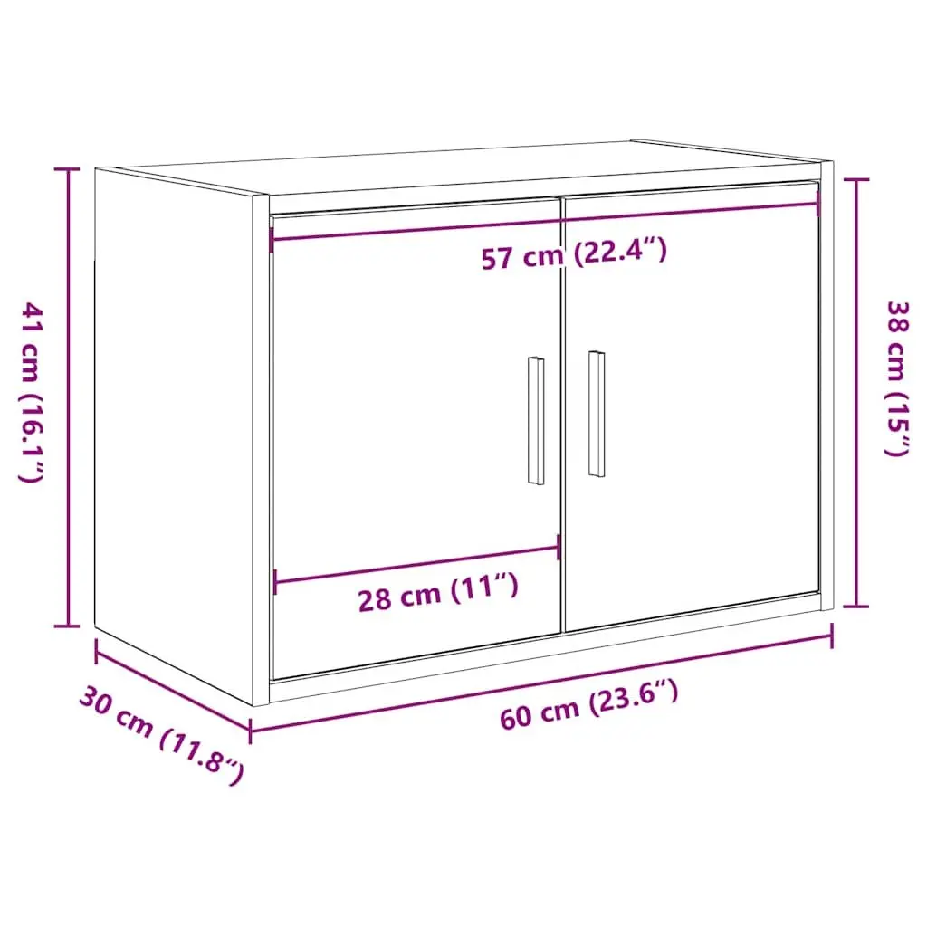 Garage Wall Cabinet White Engineered Wood Wall-mounted Storage Organiser