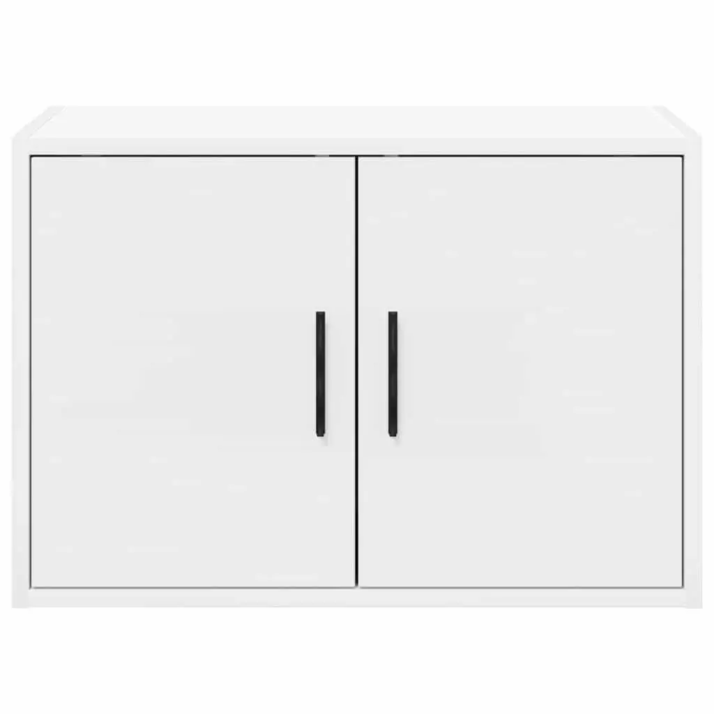 Garage Wall Cabinet White Engineered Wood Wall-mounted Storage Organiser