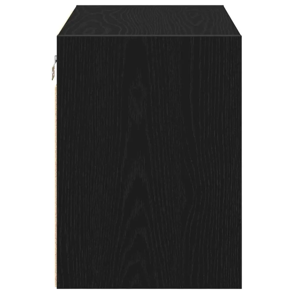 Wall Cabinets Black 2 Piece Wall-mounted Storage Organiser Durable Engineered Wood