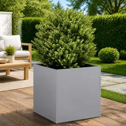 Compact and Stylish Galvanised Steel Planter 40x40x40 cm