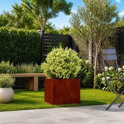 Compact Outdoor Planter Box 40x40x40cm Brown