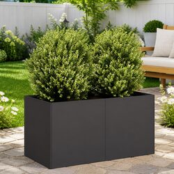 Compact Black Planter 80x40x40 cm with Open Design