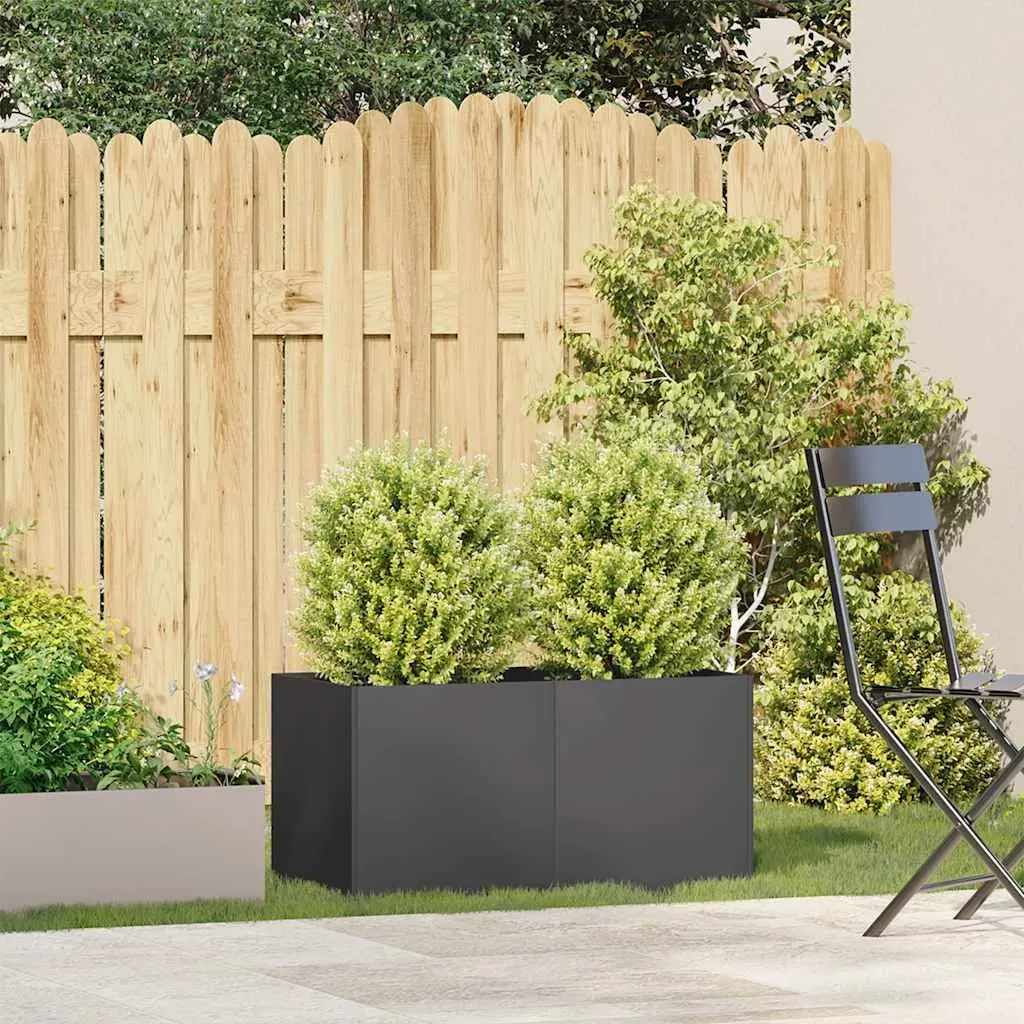 Planter Black 80x40x40 cm Cold-rolled Steel Raised Garden Bed