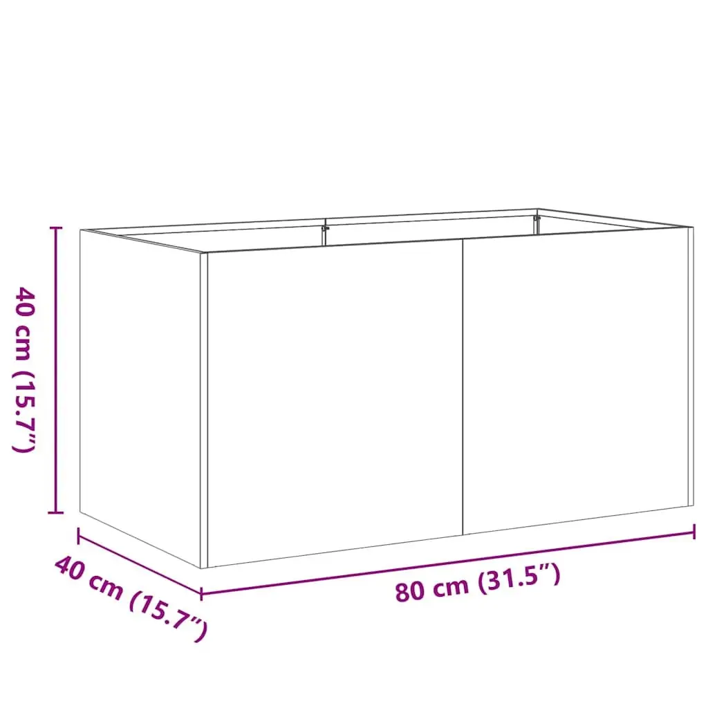 Planter Black 80x40x40 cm Cold-rolled Steel Raised Garden Bed