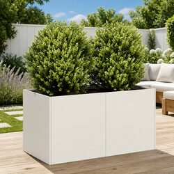 Compact and Strong White Garden Planter Box 80x40x40cm