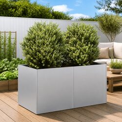 Compact and Strong Galvanised Steel Planter 80x40x40cm