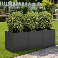 Compact Black Raised Planter Box 120x40x40 cm