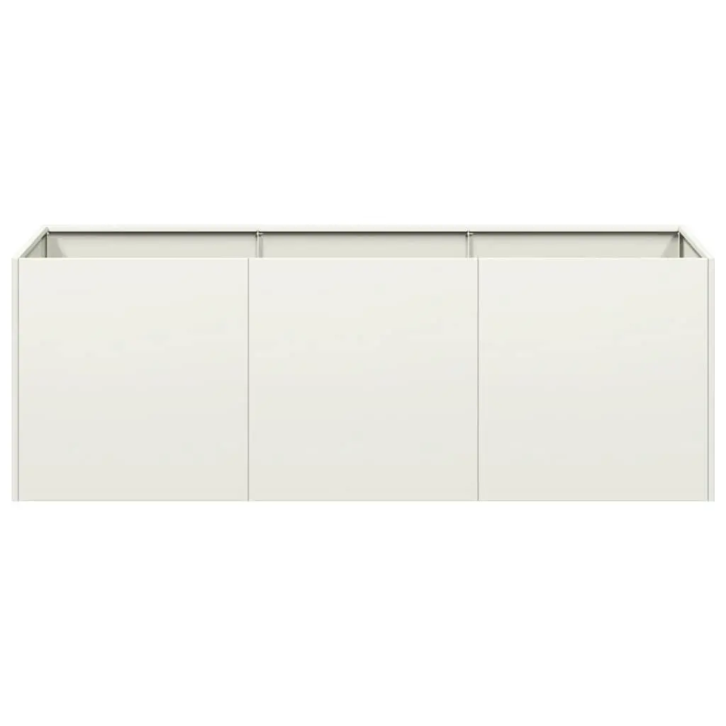 Planter Raised Bed Cold-rolled Steel White 120x40x40 cm Garden Outdoor Pots